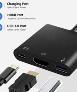 Adapter video tipo c a Usb3.0 Pd hdmi 3 en 1 Support 4k adapter HDMI Video Converter XMedia Recode dispositivo para nintendor Switch Mac nuevo y ordenador portatil nuevo ,conexión con TV con puerto USB 3.0 y Tipo C/f ref6117