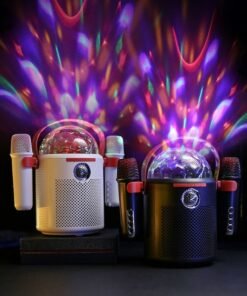 Altavoz Bluetooth con proyector Luz RGB, Micrófono Inalámbrico, Cambiador de Voz Mágico Altavoz Bluetooth con Luz RGB, Proyector de Luz RGB Altavoz Portátil Karaoke, 2 micrófonos Inalámbricos y Cambiador de Voz Mágico  Referencia: HYX821 ref 6056