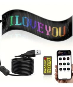 Letrero LED flexible 12CM x 59CM Letrero LED flexible, Panel de matriz LED flexible con control de aplicación inteligente Bluetooth, tablero de visualización de mensajes de desplazamiento 12cmx59cm  Referencia: LS85 ref6093