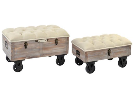 Descalzadora Set 2 Abeto Poliéster con Ruedas 82x42x50