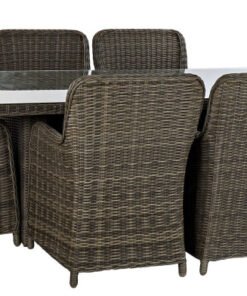 MESA COMEDOR SET 7 RATAN SINTETICO 200X100X75 5 MM MB-166668 Disponible Ref 13465