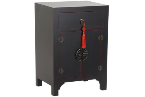 MESITA DE NOCHE ABETO MDF 45X34X66 ORIENTAL NEGRO MB-170072 Disponible ref13287