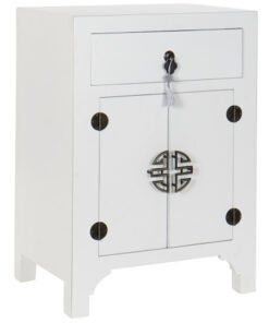 MESITA DE NOCHE ABETO MDF 45X34X66 ORIENTAL BLANCO MB-170081 Disponible ref13287