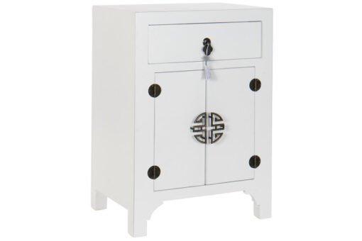 MESITA DE NOCHE ABETO MDF 45X34X66 ORIENTAL BLANCO MB-170081 Disponible ref13287