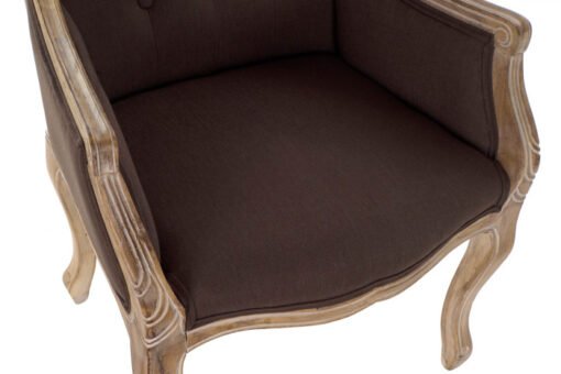 BUTACA LINO RUBBERWOOD 62X55X100 MARRON OSCURO MB-175506 Ref 13366 - Imagen 3