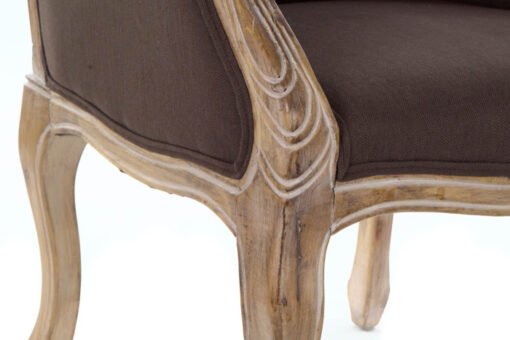 BUTACA LINO RUBBERWOOD 62X55X100 MARRON OSCURO MB-175506 Ref 13366 - Imagen 5