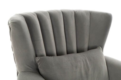 SILLON VELVET RUBBERWOOD 73X75X87 COJIN GRIS CLARO MB-175520 Ref 13365 - Imagen 3
