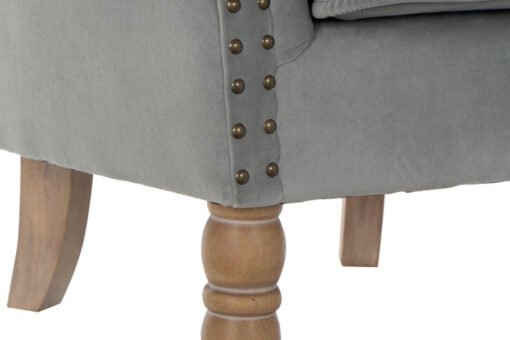SILLON VELVET RUBBERWOOD 73X75X87 COJIN GRIS CLARO MB-175520 Ref 13365 - Imagen 4
