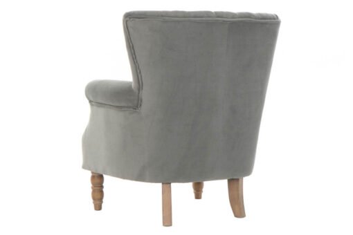 SILLON VELVET RUBBERWOOD 73X75X87 COJIN GRIS CLARO MB-175520 Ref 13365 - Imagen 5