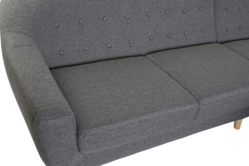 SOFA POLIESTER RUBBERWOOD 230X144X84 3 PLAZAS GRIS MB-179944 Ref 13415 - Imagen 3