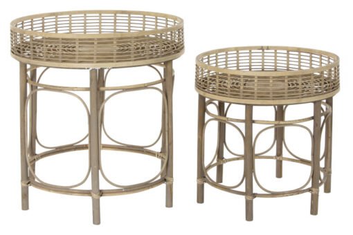 MESITA AUXILIAR SET 2 RATAN 61X61X64 49,5X51 MB-181129 Disponible Ref 13135 - Imagen 2
