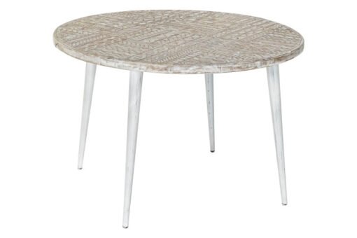 MESITA AUXILIAR MANGO METAL 75X75X50 DECAPE BLANCO MB-182011 Ref 13134