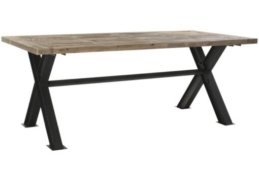 MESA MADERA RECICLADA METAL 200X100X78 NATURAL MB-182061 Disponible ref13222