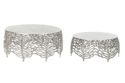 MESITA AUXILIAR SET 2 ALUMINIO 63,5X63,5X30,5 MB-182329 Disponible Ref 13133