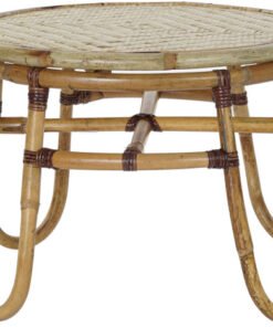 MESITA AUXILIAR RATAN BAMBU 60X60X42 NATURAL MB-182689 Disponible Ref 13131