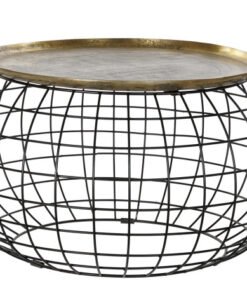 MESITA AUXILIAR ALUMINIO 80X80X44 DORADO MB-183322 Disponible Ref 13128
