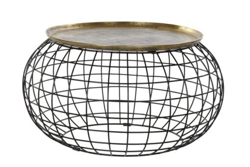 MESITA AUXILIAR ALUMINIO 80X80X44 DORADO MB-183322 Disponible Ref 13128
