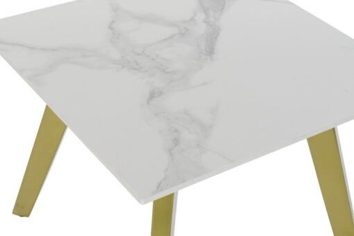 MESITA AUXILIAR CERAMICA METAL 60X60X48 DORADO MB-190028 Disponible Ref 13124 - Imagen 3