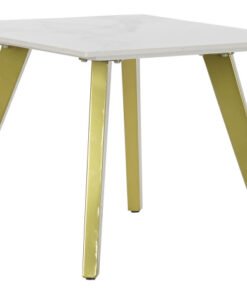 MESITA AUXILIAR CERAMICA METAL 60X60X48 DORADO MB-190028 Disponible Ref 13124
