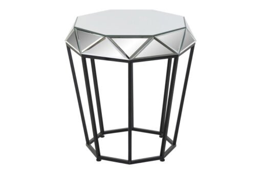 MESITA AUXILIAR METAL ESPEJO 50X50X55 NEGRO MB-190809 Disponible Ref 13123