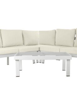 SOFA SET 4 ALUMINIO POLIESTER 212X212X86 BLANCO MB-192578 Disponible Ref 13462