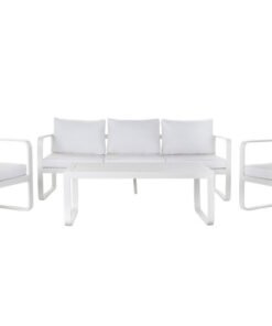 SOFA SET 4 ALUMINIO 184X72X78 COJIN 58X70X8CM MB-192580 Disponible Ref 13457