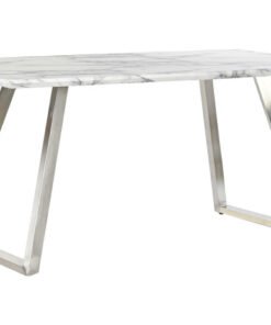 MESA COMEDOR MDF ACERO 160X90X76 BLANCO MB-193562 Disponible ref13221