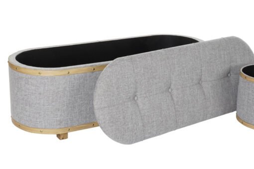 DESCALZADORA SET 4 POLIESTER MADERA 120X45X43 GRIS MB-195376 Ref 13325 - Imagen 5