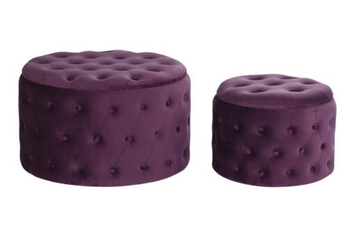 REPOSAPIES SET 2 POLIESTER MDF 70X70X42 CAPITONE MB-199066 Disponible Ref 13323 - Imagen 5
