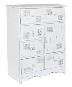 CAJONERA MADERA 78X38X102 DESGASTADO BLANCO MB-199581 Disponible ref13071
