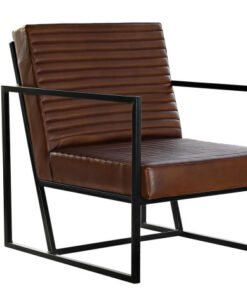 BUTACA PIEL METAL 75X89X90 MARRON MB-199875 Disponible REF13361