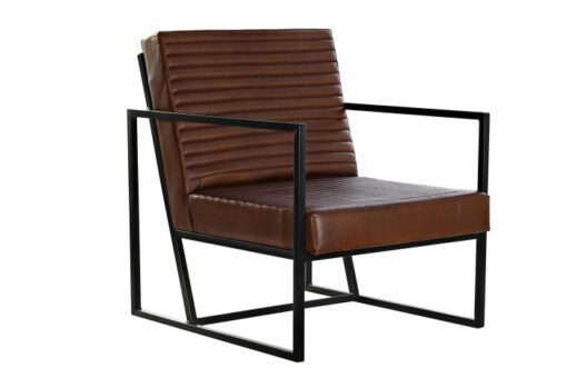BUTACA PIEL METAL 75X89X90 MARRON MB-199875 Disponible REF13361