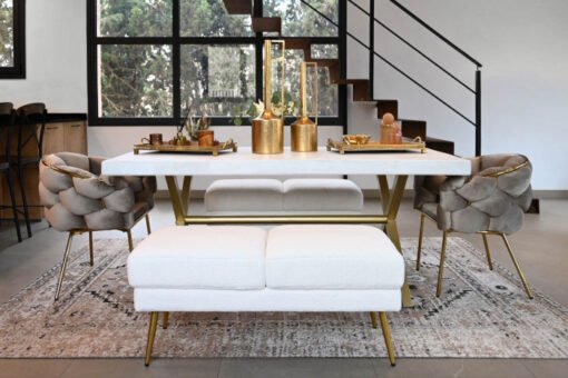 MESA COMEDOR MANGO LATON 180X90X76 ROMBO BLANCO MB-200450 Disponible ref13216 - Imagen 4