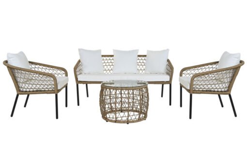 SOFA SET 4 RATAN SINTETICO 137X73,5X66,5 68X73X6 MB-200800 Disponible ref13452
