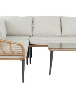 SOFA SET 4 RATAN SINTETICO METAL 128X75X72 BEIGE MB-200890 Disponible ref13449
