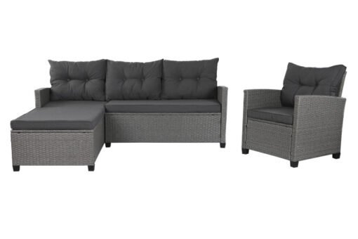 SOFA SET 4 RATAN SINTETICO POLIESTER 190X140X77 MB-200894 Disponible ref13448 - Imagen 5