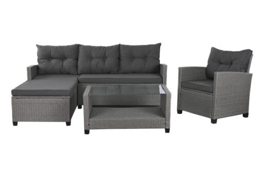 SOFA SET 4 RATAN SINTETICO POLIESTER 190X140X77 MB-200894 Disponible ref13448