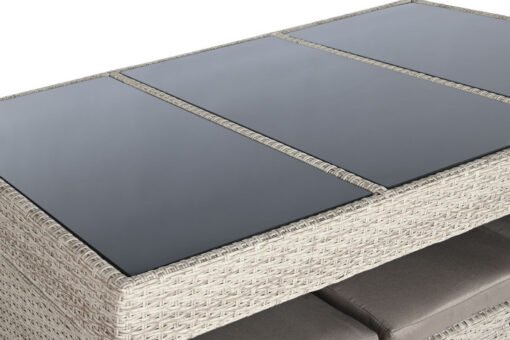 MESA SET 7 RATAN SINTETICO ACERO 143X80X100 MB-200900 Disponible Ref 13446 - Imagen 2
