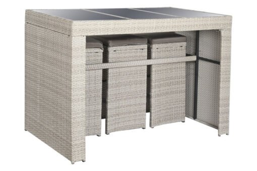 MESA SET 7 RATAN SINTETICO ACERO 143X80X100 MB-200900 Disponible Ref 13446 - Imagen 4