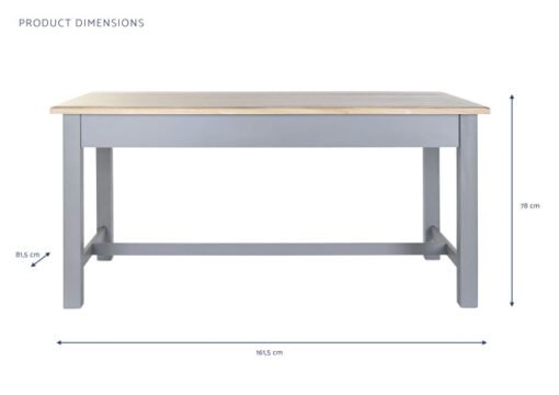 MESA COMEDOR PAULOWNIA MDF 161,5X81,5X78 GRIS MB-201456 Disponible ref13213 - Imagen 2