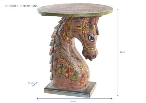 MESITA AUXILIAR MANGO 39X39X47 CABALLO ENVEJECIDO MB-201911 Disponible ref13115 - Imagen 2