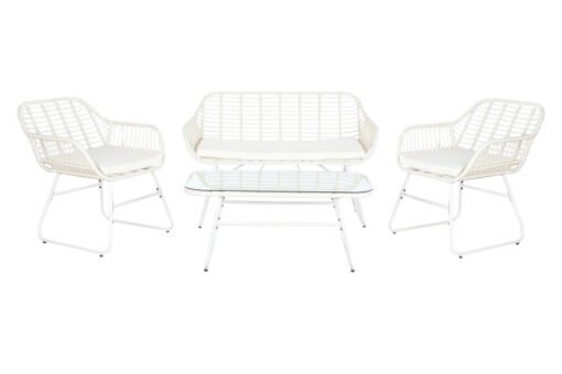 SOFA SET 4 RATAN SINTETICO 124X74X84 CON COJINES MB-201962 DisponibleRef13440