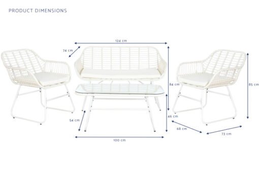SOFA SET 4 RATAN SINTETICO 124X74X84 CON COJINES MB-201962 DisponibleRef13440 - Imagen 3