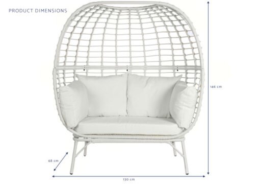 SILLON RATAN SINTETICO ACERO 130X68X146 2 PLAZAS MB-201967 Disponible ref13439 - Imagen 3