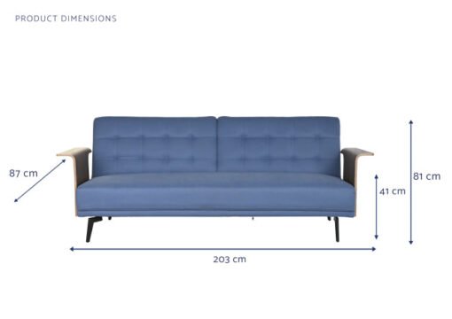 SOFA CAMA EUCALIPTO METAL 203X87X81 AZUL MB-202966 Disponible REF13412 - Imagen 2