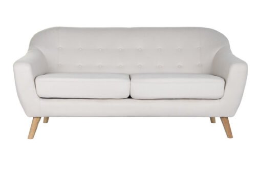 SOFA POLIESTER RUBBERWOOD 172X82X82 3 PLAZAS CREMA MB-202969 Disponible REF13411