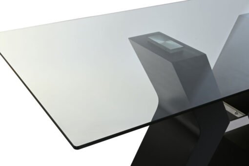 MESA COMEDOR CRISTAL TEMPLADO MDF 180X90X76 NEGRO MB-203509 Disponible ref13211 - Imagen 4