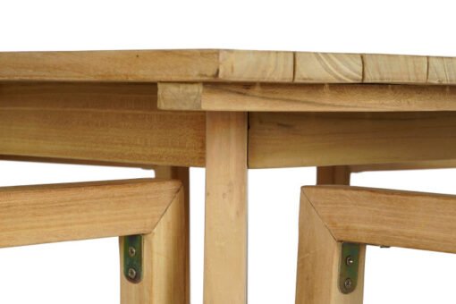 MESA SET 5 TECA CUERDA 90X90X75 54X56X84 MARRON MB-204125 Disponible ref13437 - Imagen 8