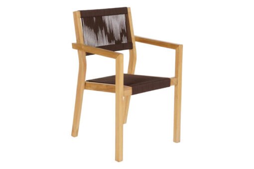 MESA SET 5 TECA CUERDA 90X90X75 54X56X84 MARRON MB-204125 Disponible ref13437 - Imagen 6