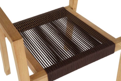 MESA SET 5 TECA CUERDA 90X90X75 54X56X84 MARRON MB-204125 Disponible ref13437 - Imagen 5